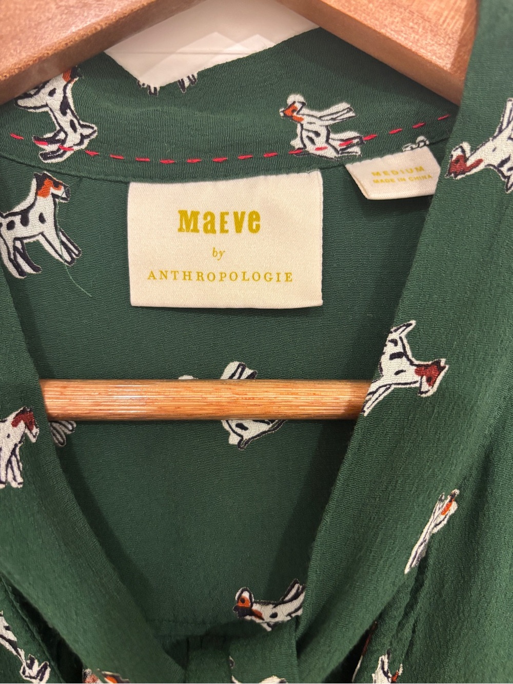 Maeve by Anthropologie Adagio Dog Print Ruffle Blouse - Picture 4 of 5